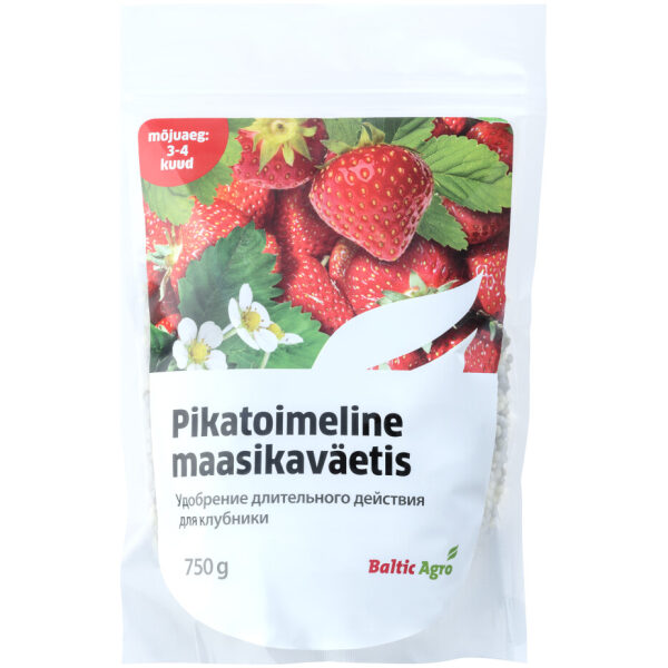 Pikatoimeline maasikaväetis