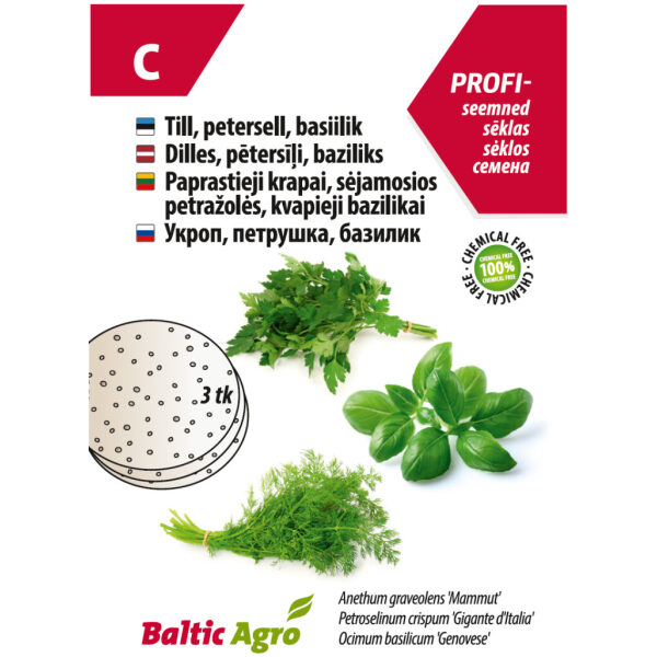 Tilli, peterselli,basiiliku seemneketas