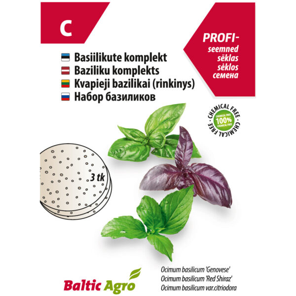 Rohelise, punase, sidrunbasiiliku kettad