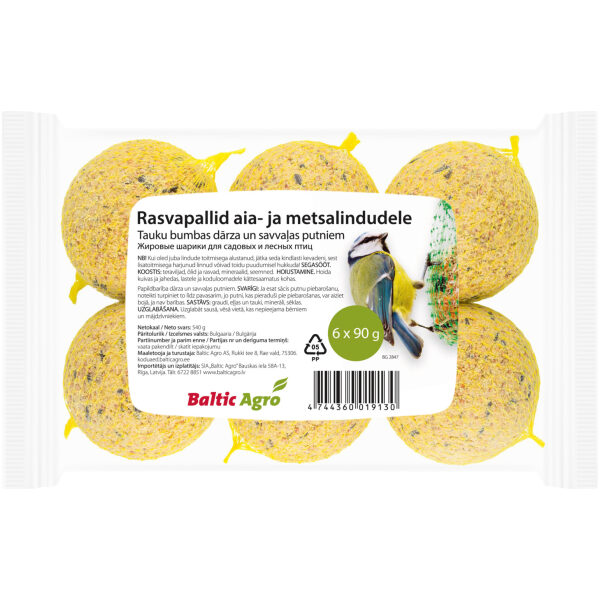 Rasvapallid lindudele 6 x 90 g