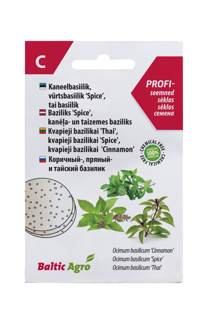 Seed discs of Cinnamon, Spice,Thai basil