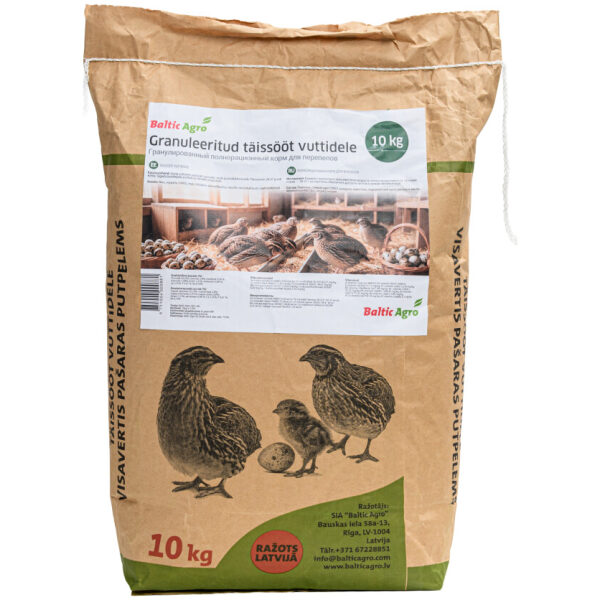 Granulated complete feed for quails 10kg